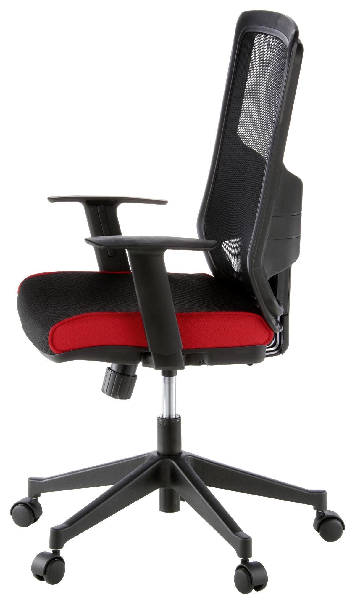 Pisarniški Stol Lavita, Črna, Rdeča - rdeča/črna, Moderno, umetna masa/tekstil (57/113/44cm) - MID.YOU