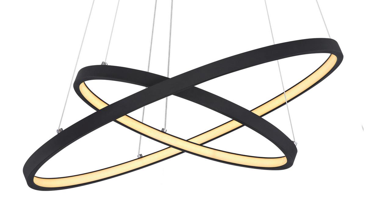 LED-HÄNGELEUCHTE 67192-42B RALPH - Weiss/Schwarz, Design, Kunststoff/Metall (51/120cm) - Globo