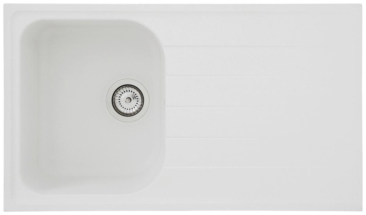 Grantispüle Orlando ca. 86x20,9x50 cm Weiß - Weiß, Trend, Stein (86/20,9/50cm) - Respekta