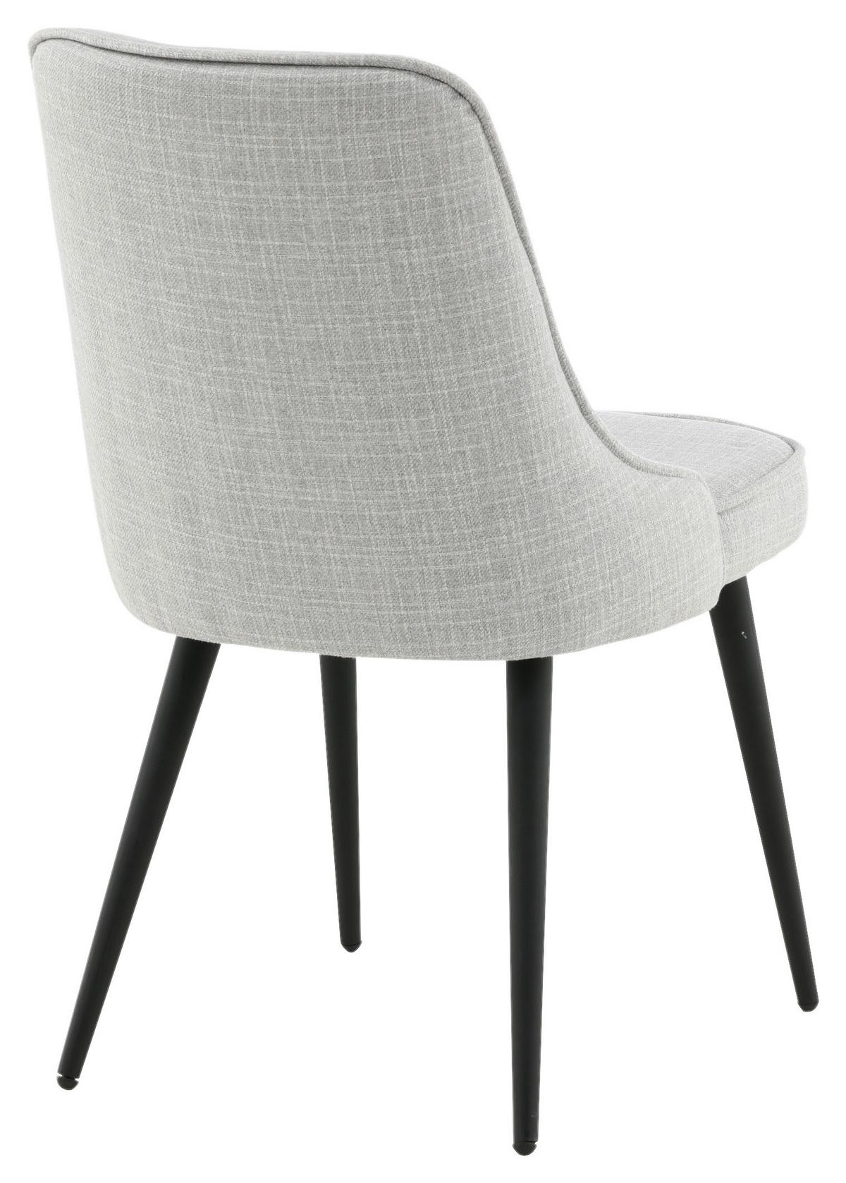 STUHL-SET VELVET DELUXE - Hellgrau/Schwarz, Design, Kunststoff/Textil (50/88,5/66cm) - Livetastic