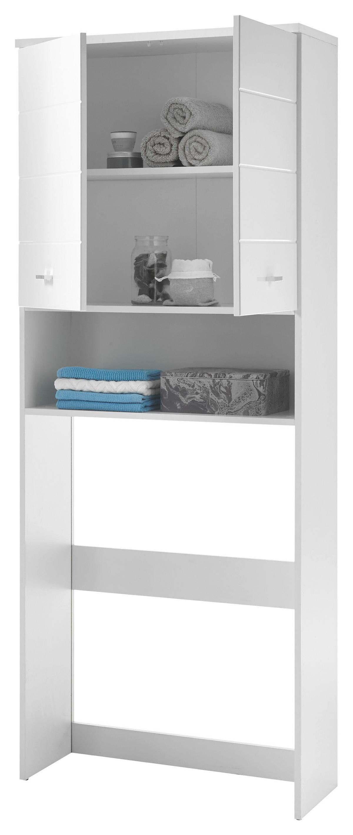 Omara Za Pralni Stroj Pool, Bela - srebrne barve/bela, Basics, umetna masa/leseni material (76/190/31cm) - Modern Living