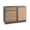 Eckunterschrank Turin ca. 120x86 cm Graphit/Eiche - Eiche Wotan/Graphitfarben, Design, Holzwerkstoff (120/86/60cm) - Held