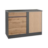 Eckunterschrank Turin ca. 120x86 cm Graphit/Eiche - Eiche Wotan/Graphitfarben, Design, Holzwerkstoff (120/86/60cm) - Held