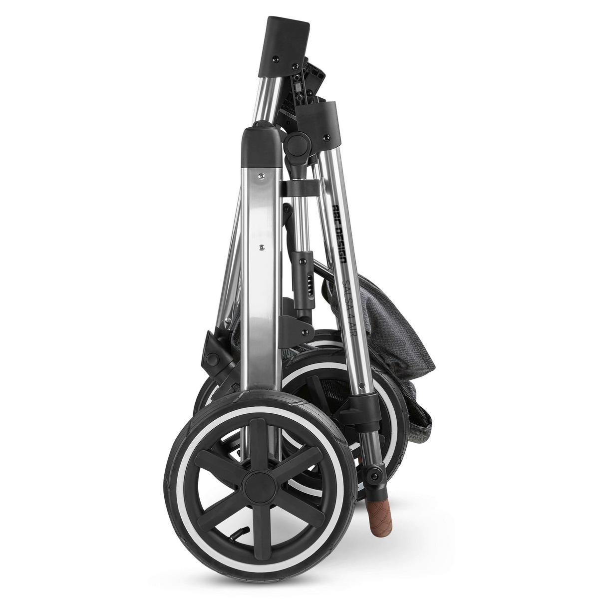 WÓZEK DZIECIĘCY WIELOFUNKCYJNY 1200455-2003 SALSA 4 AIR - kolor srebrny/ciemnoszary, Basics, metal/tkanina (95/63/110cm) - ABC Design