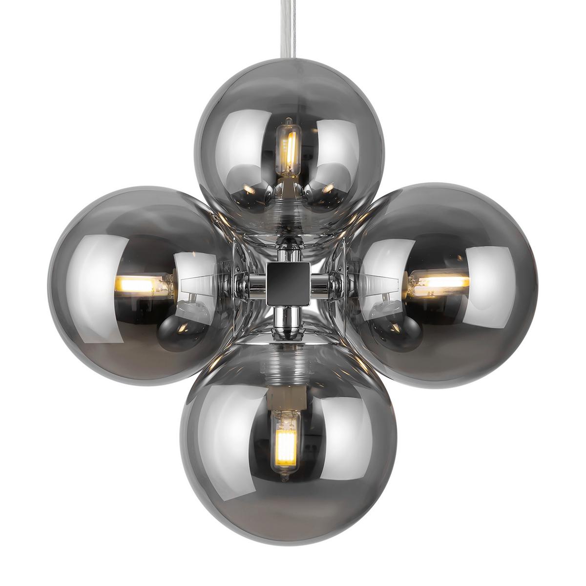 Pendelleuchte Dallas Chromfarben max. 28 Watt - Chromfarben, Trend, Glas/Metall (23,8/22,8/123,5cm) - MAYTONI