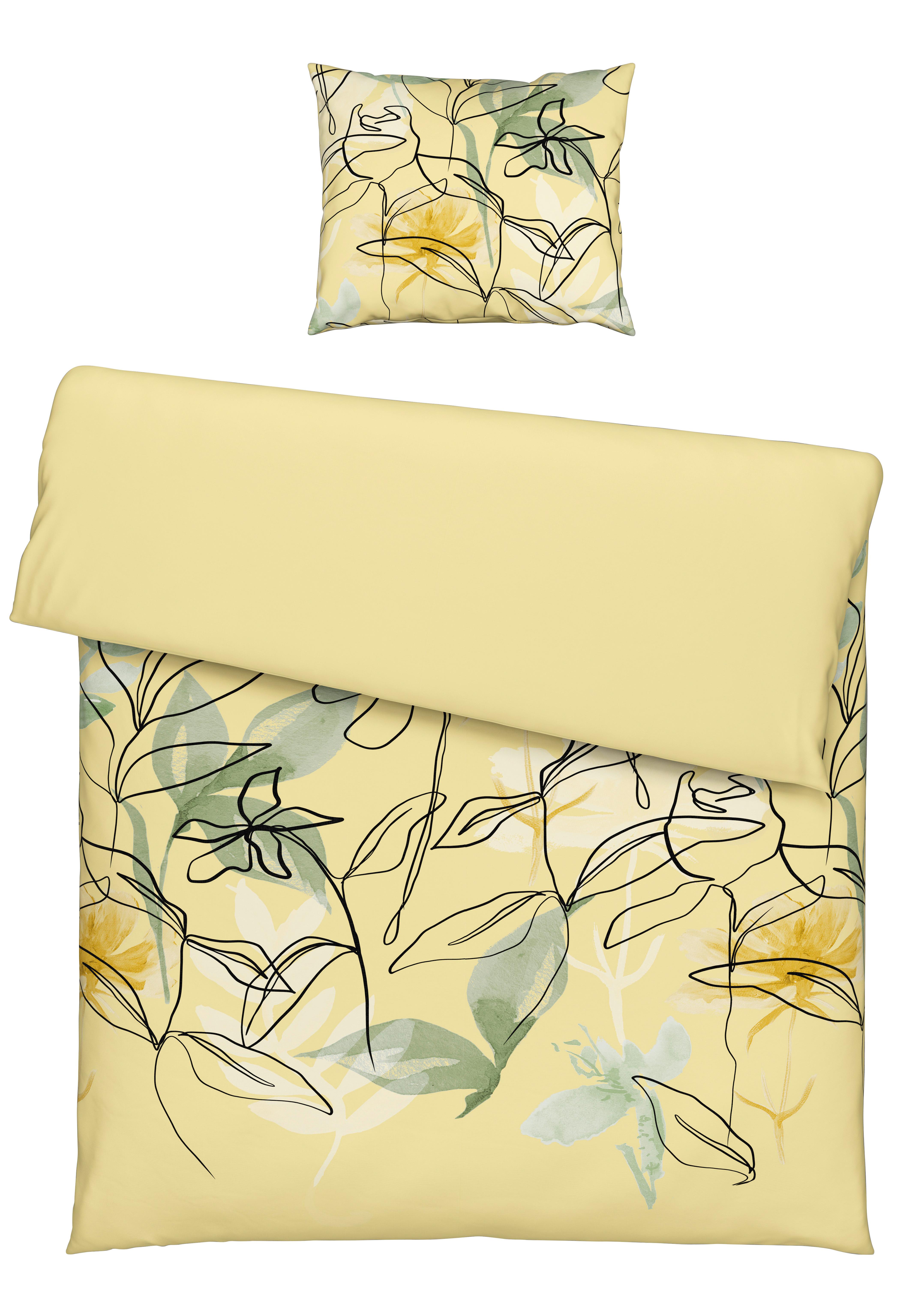 Bettwäscheset Florentina Gelb Ca. 160x210cm - Gelb, Konventionell, Textil (160/210cm) - Modern Living