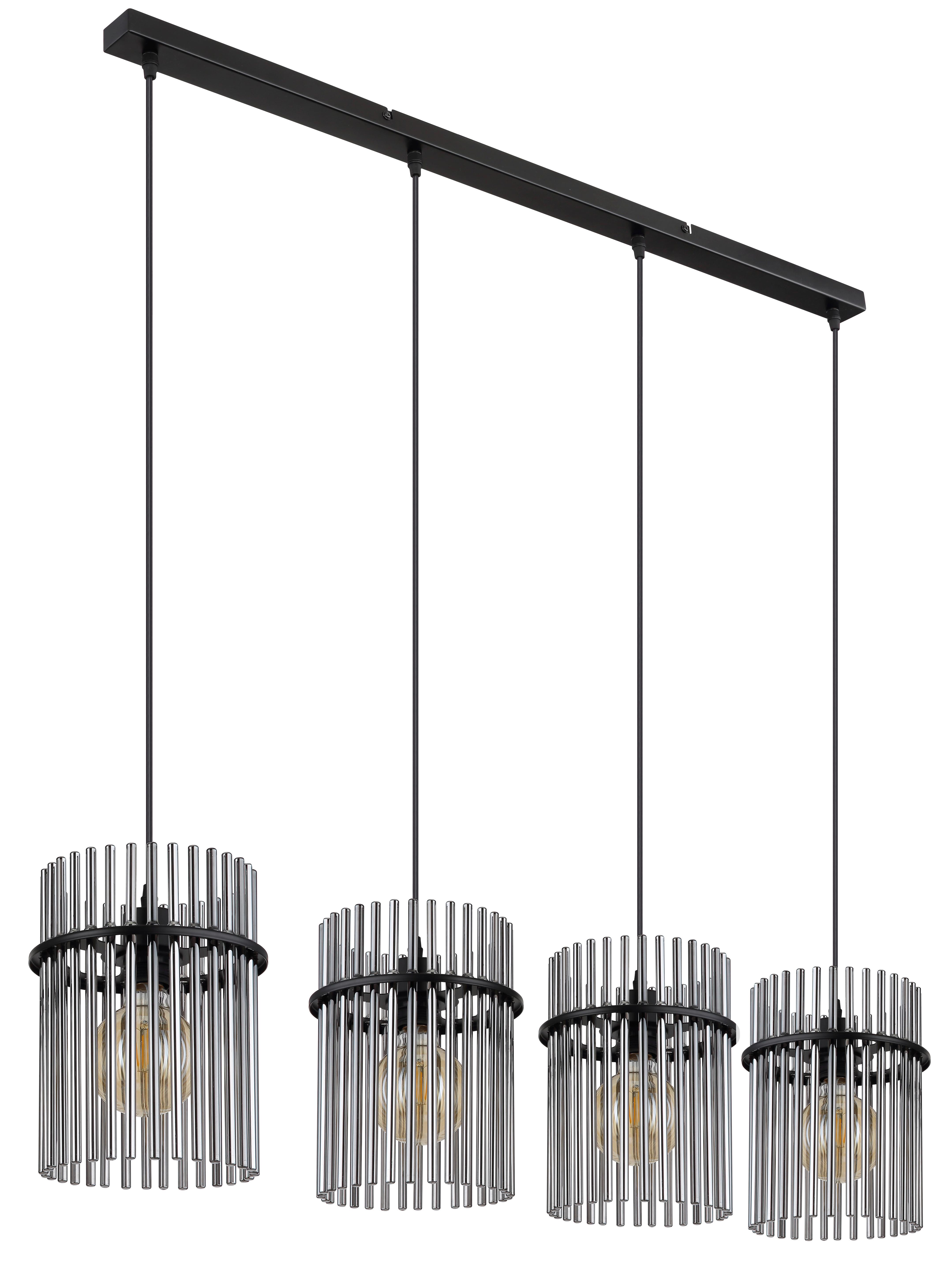 LAMPA WISZĄCA 15698-4H - czarny/szary, Trend, tworzywo sztuczne/metal (110/20/140cm)