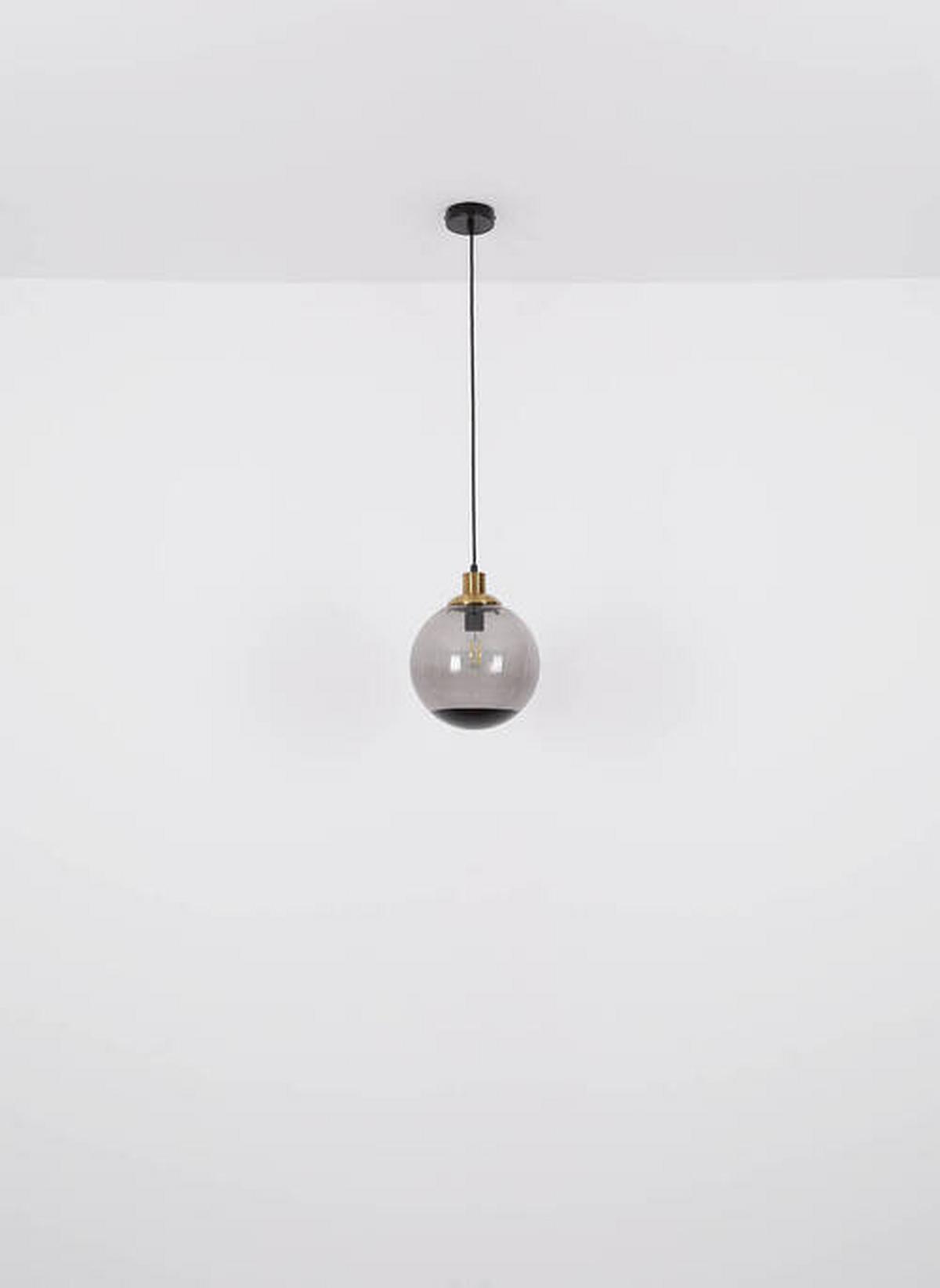 Hängeleuchte Potter Schwarz max. 40 Watt - Messingfarben/Schwarz, Design, Glas/Kunststoff (51/120cm) - Globo