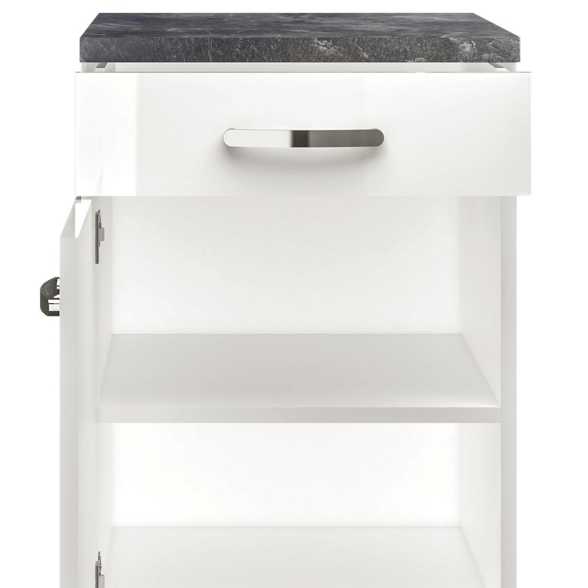 Kuhinjski Donji Element Alba Us50 - bijela/boje oplemenjenog čelika, Moderno, drvni materijal/metal (50/86/60cm)