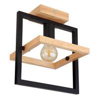 Deckenleuchte Erica in Schwarz/Dunkelbraun max. 40W - Dunkelbraun/Schwarz, Natur, Holz/Metall (25/19,8/28cm) - Globo