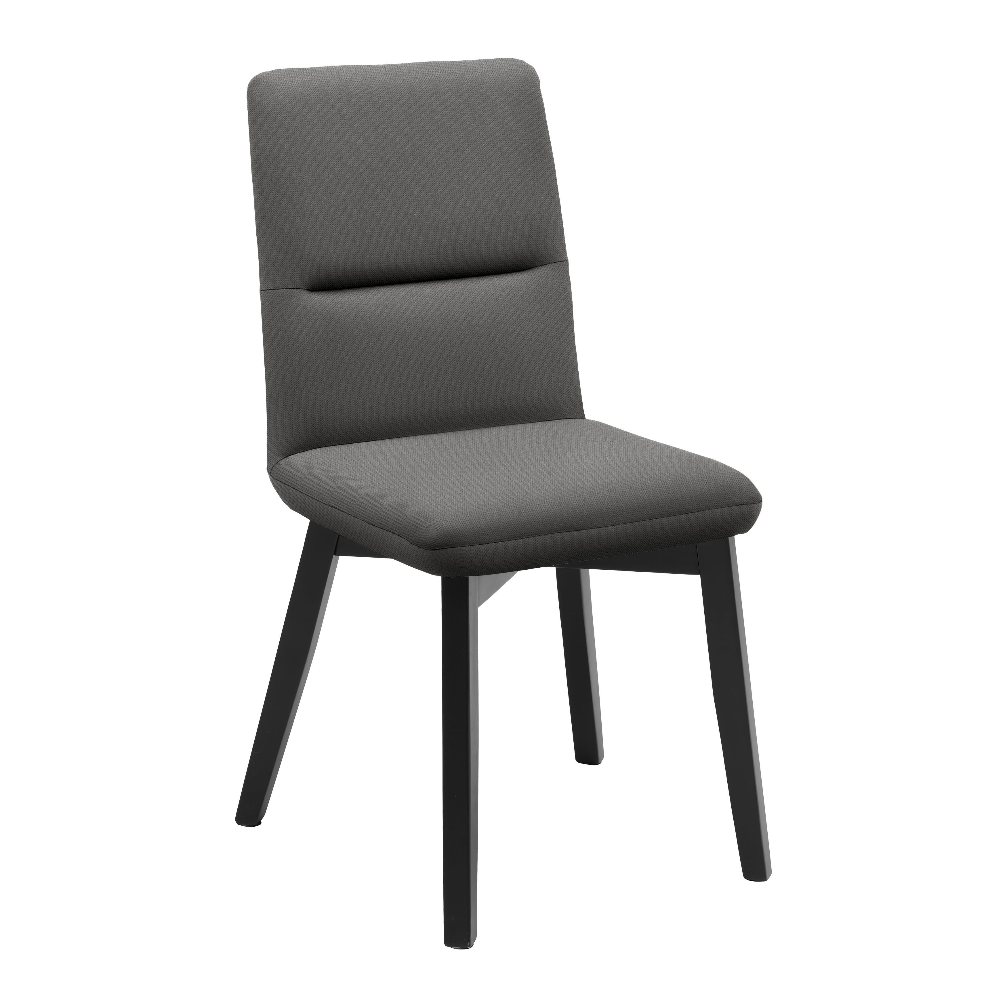 Stuhl Canon in Anthrazit - Anthrazit/Schwarz, Konventionell, Holz/Textil (49/88/61cm) - Based