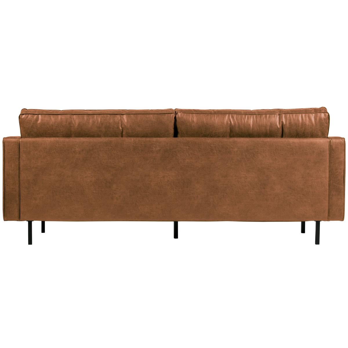 2,5- Sitzer Sofa Rodeo Classic Cognac B: 230cm - Cognac/Schwarz, Design, Leder/Metall (230/83/88cm) - Livetastic
