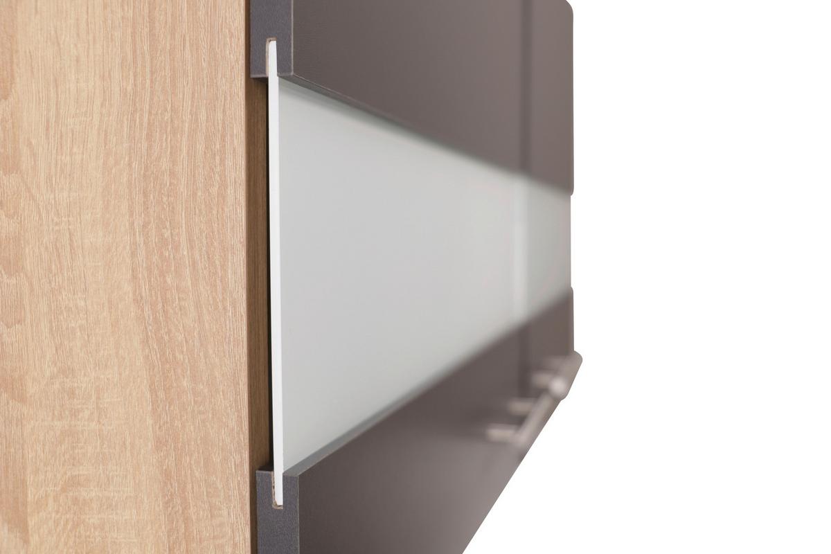 Eckküche Merle m. Geräten ca. 370x172cm Grau - Edelstahlfarben/Eichefarben, Trend, Holzwerkstoff/Metall (370/172cm) - Respekta