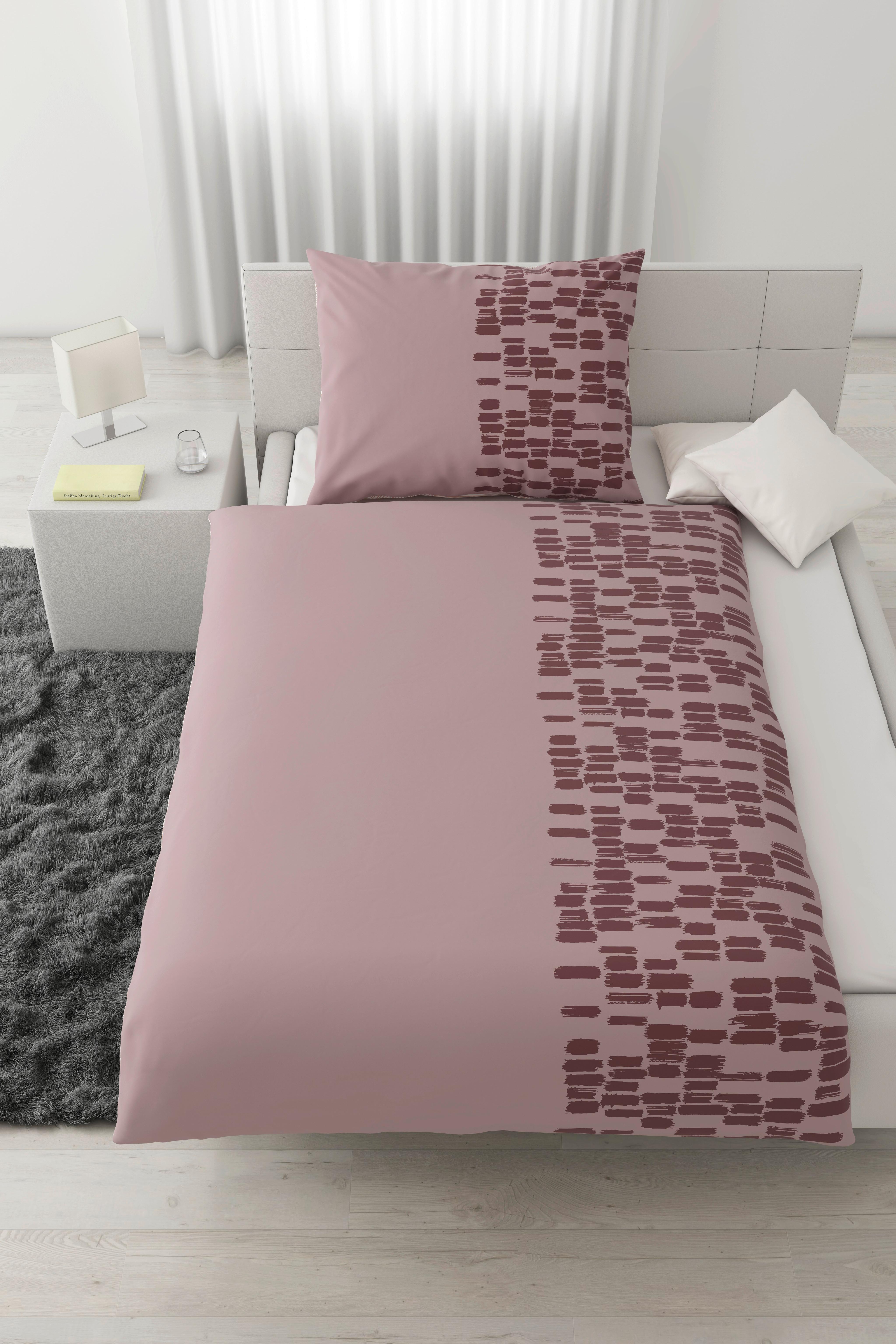 Lenjerie de pat Brush Strokes cca. 140x200/50x70 cm - roz, textil (140/200cm) - Modern Living