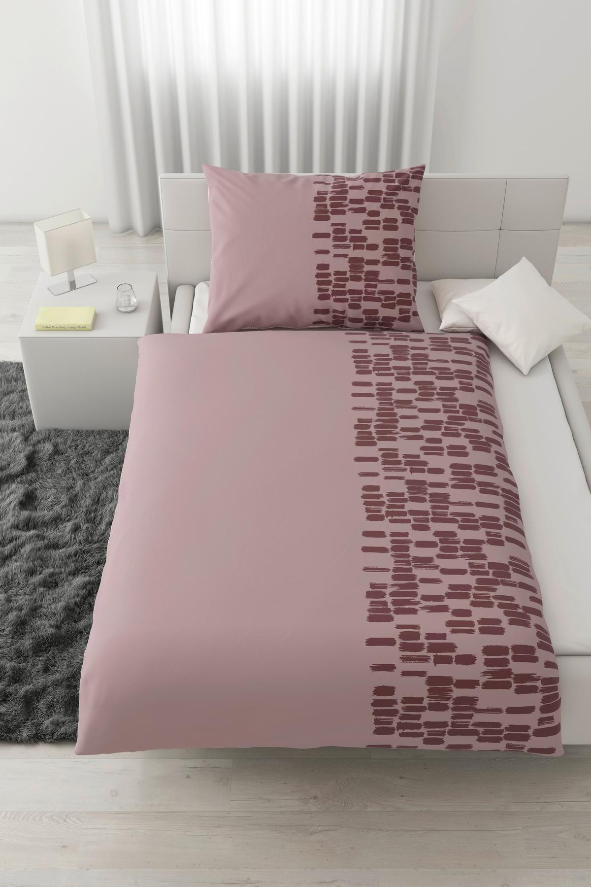 Lenjerie de pat Brush Strokes cca. 140x200/50x70 cm - roz, textil (140/200cm) - Modern Living