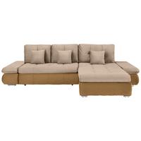 Wohnlandschaft Enrico Beige - Chromfarben/Beige, KONVENTIONELL, Kunststoff/Textil (303/88/185cm) - Mömax