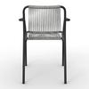 TRÄDGÅRDSSTOLAR SET NARDO - ljusgrå/svart, Modern, metall/textil (55/82/58cm) - Bessagi Garden