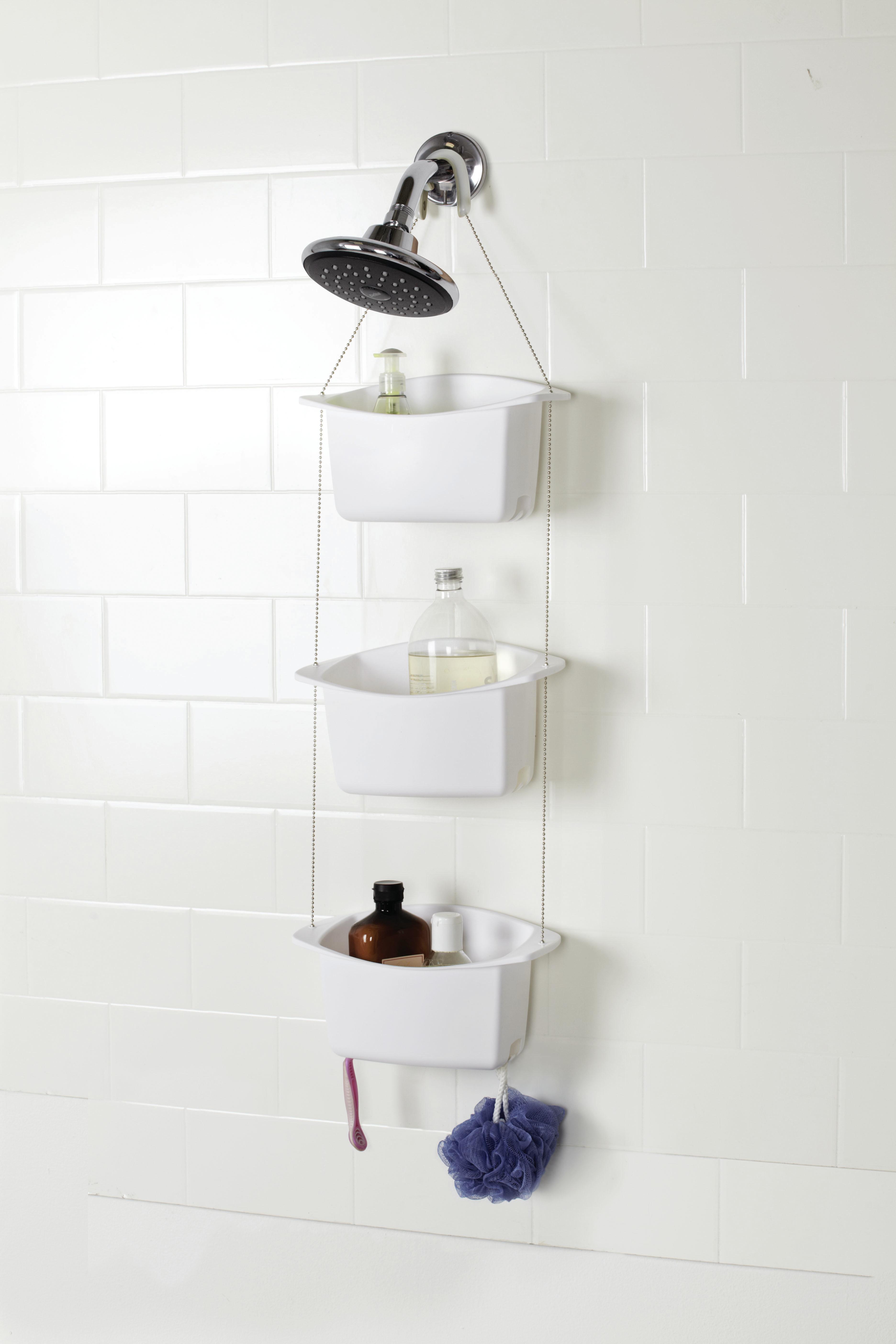 Zuhanypolc Easy - fehér, Modern, műanyag/fém (27/95/13cm) - Premium Living