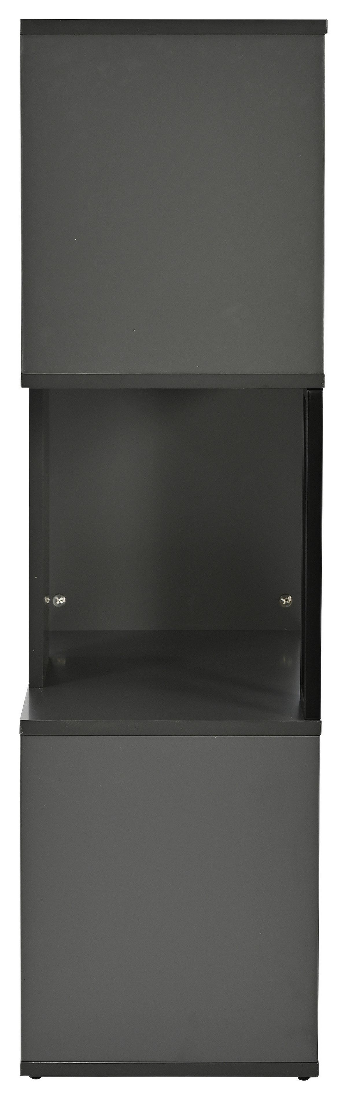 Regal Marbella Grau - Schwarz, MODERN, Holzwerkstoff/Metall (60/106/30cm) - Mömax