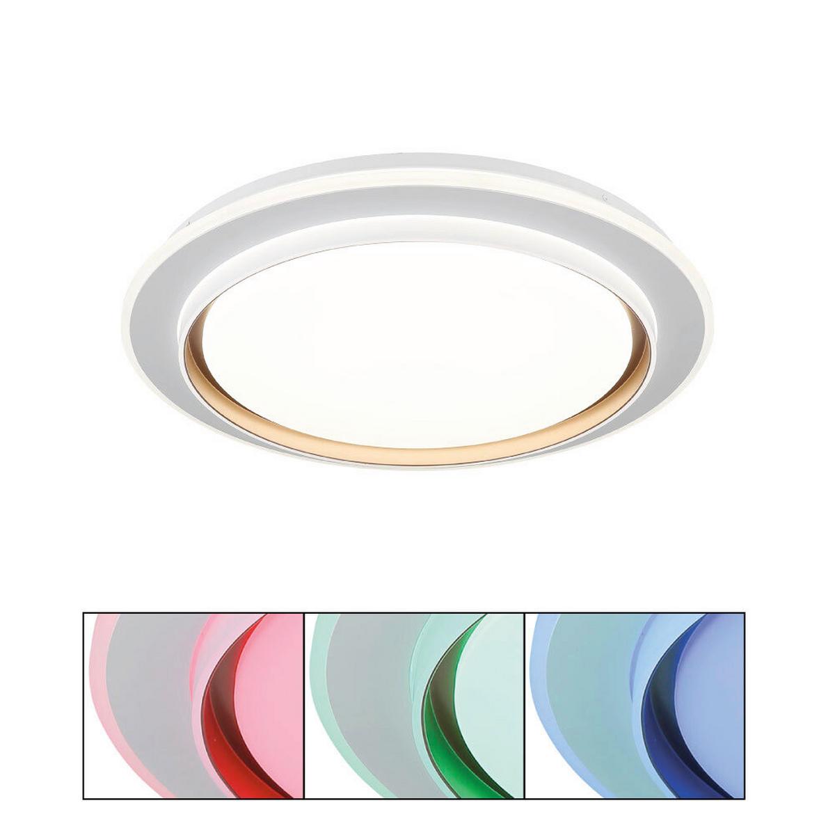 Led Stropna Svjetiljka Janice - bijela/opalna, Design, metal/plastika (49/7cm) - Globo