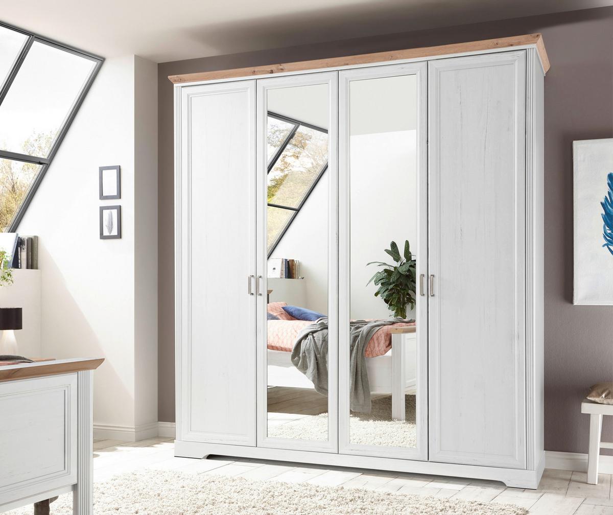 Ormar Sa Klasičnim Vratima Jasmin Ii - boja nikla/bela, Lajfstajl, metal/pločasti materijal (214/220/64cm) - Zandiara
