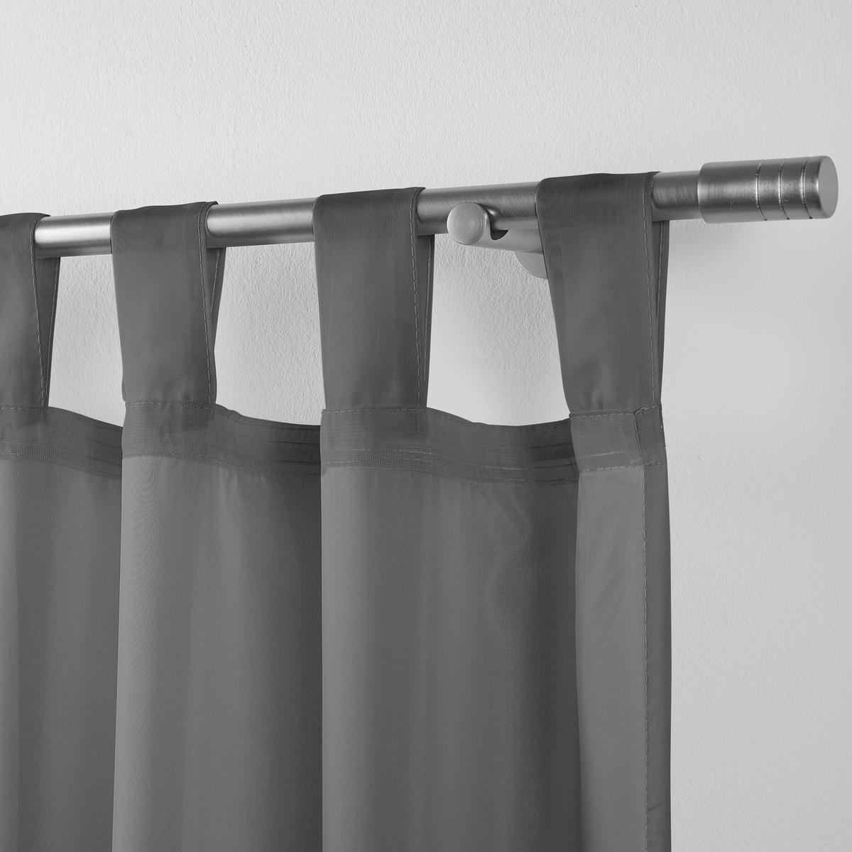 Schlaufenvorhang Hanna in Anthrazit, 2 Stk. - Anthrazit, Textil (140/245cm) - Based