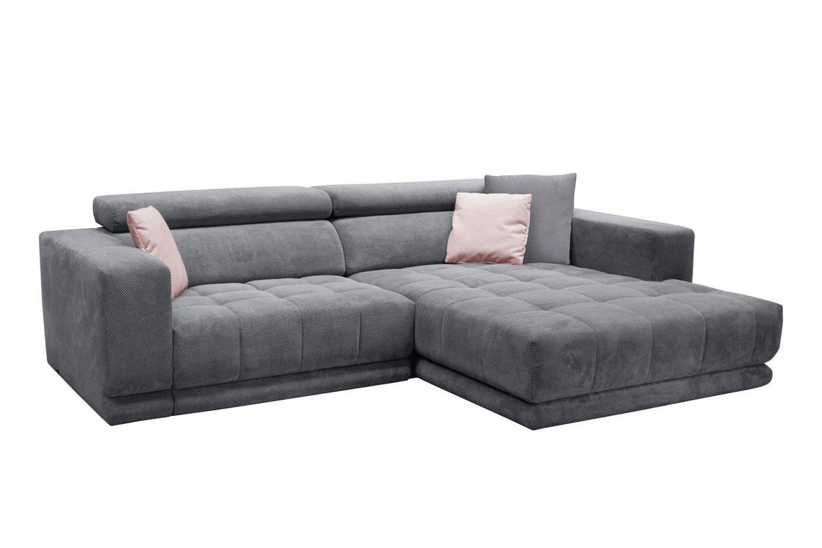 Kutna Garnitura Portland - siva/crna, Moderno, tekstil/plastika (275/78-98/197cm) - Premium Living