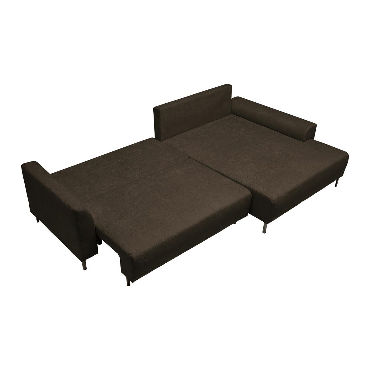 Ecksofa Integra Braun - Schwarz/Braun, Textil/Metall (294/81-93/170cm) - Mömax