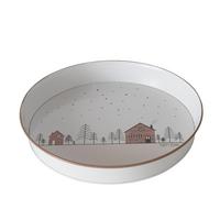 Dekotablett Homewood in Beige Ø ca. 28cm - Romantik / Landhaus, Metall (28/4cm) - Modern Living