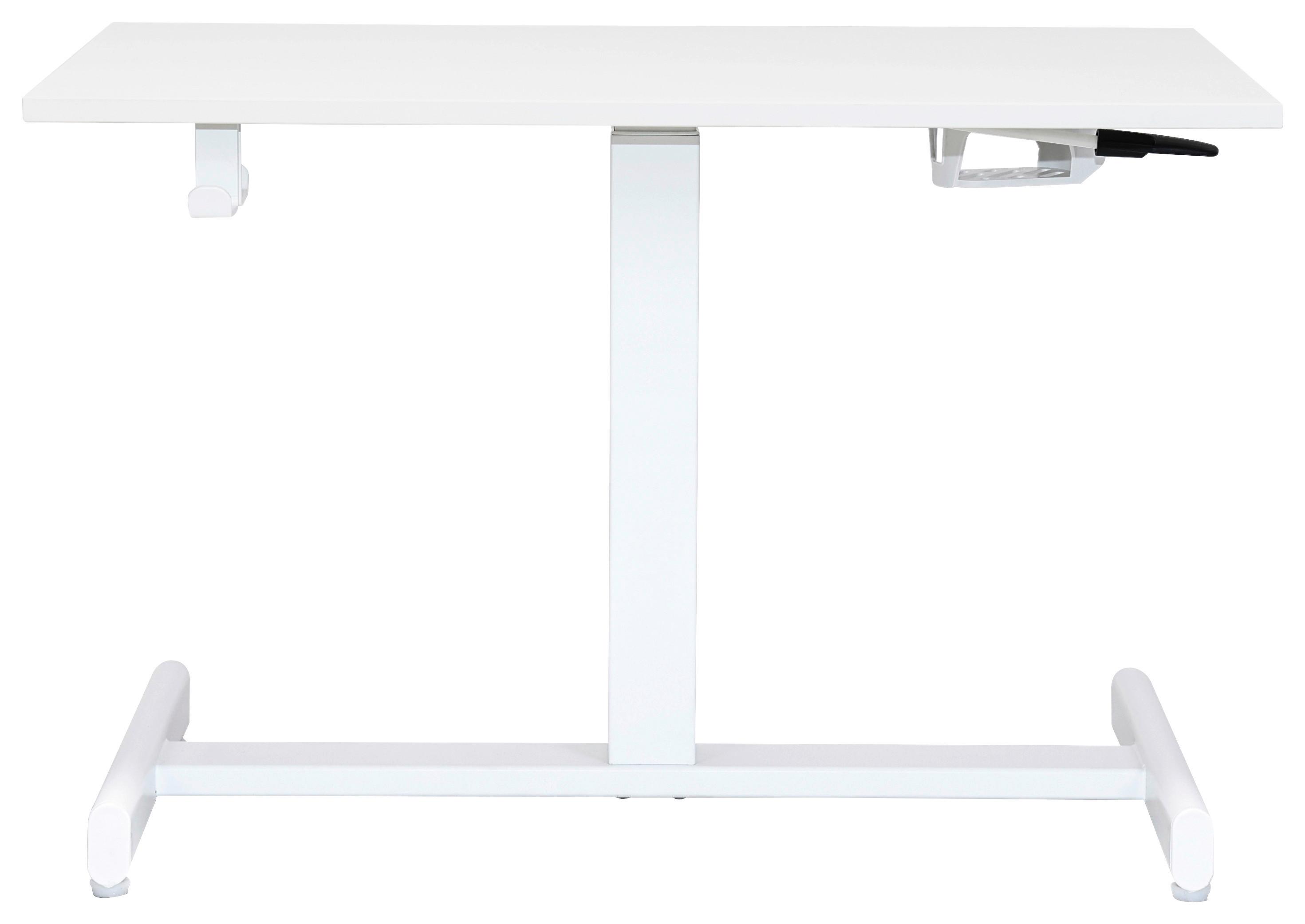 Schreibtisch George Weiß - Weiß, MODERN, Holzwerkstoff/Kunststoff (72,5/48.5-74/48cm) - Mömax