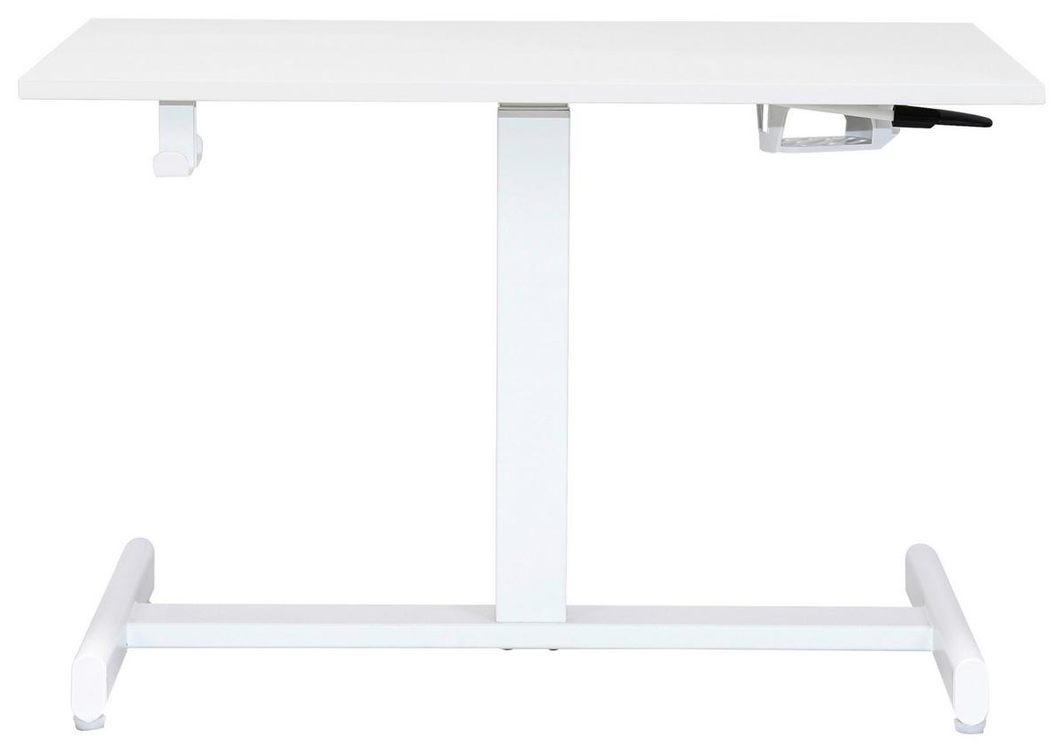 Schreibtisch George Weiß - Weiß, MODERN, Holzwerkstoff/Kunststoff (72,5/48.5-74/48cm) - Mömax