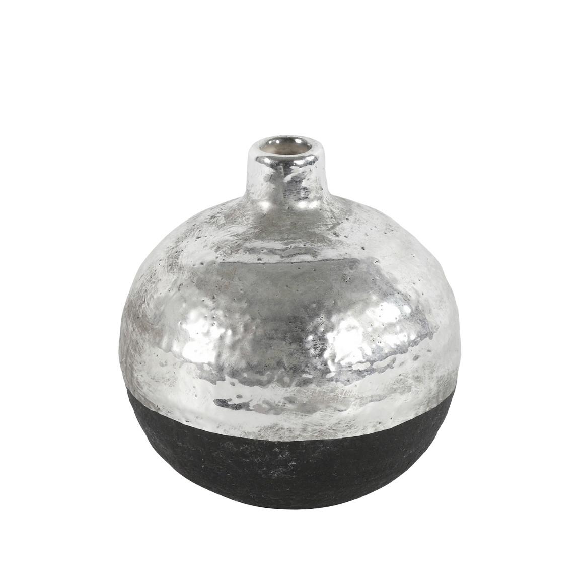 Vaza Teri M - srebrne barve/črna, Design, keramika (15/15/17cm) - Mömax