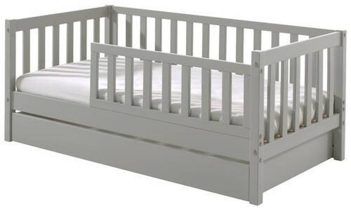 Kinder-/Juniorbett 70x140 cm, grau - Kieferfarben/Grau, MODERN, Holz (70/140cm) - MID.YOU