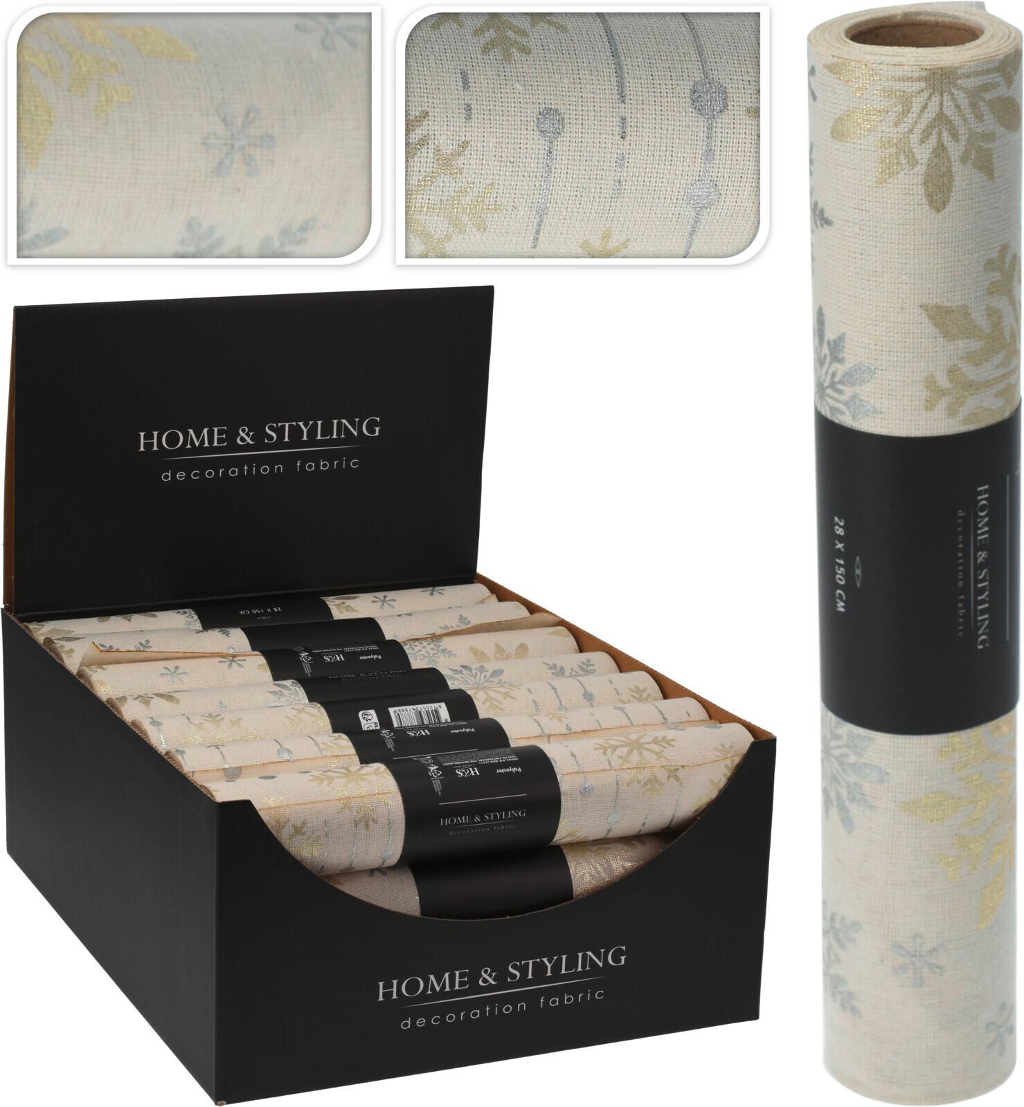 Dekoranyag Snowflakes - fehér, textil