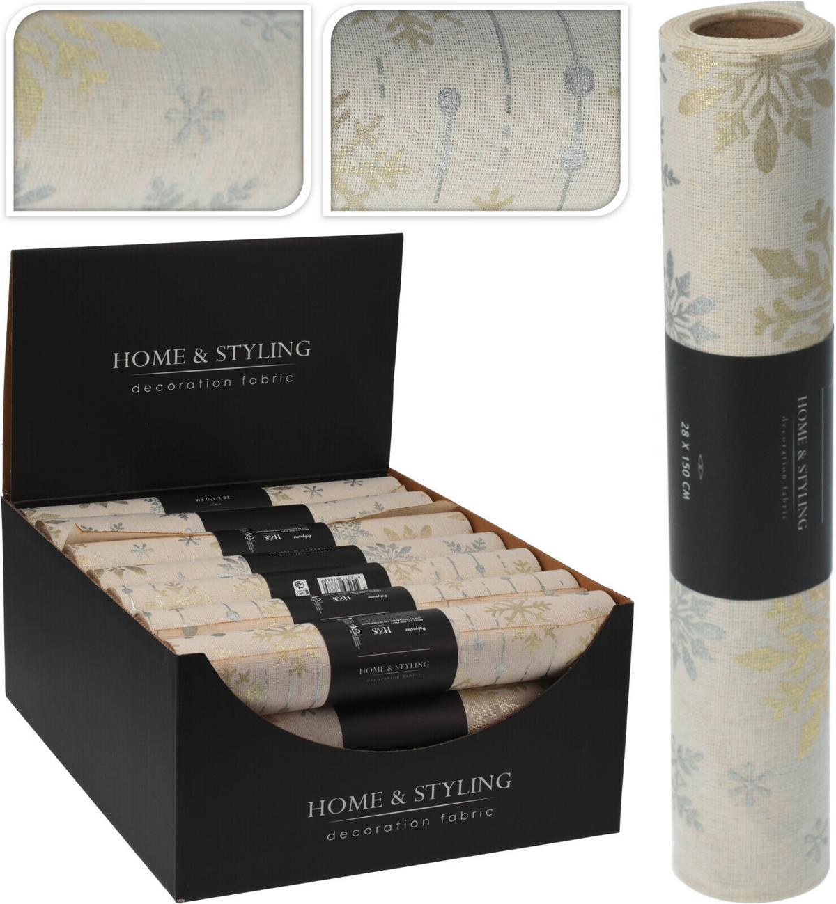 Dekoranyag Snowflakes - fehér, textil