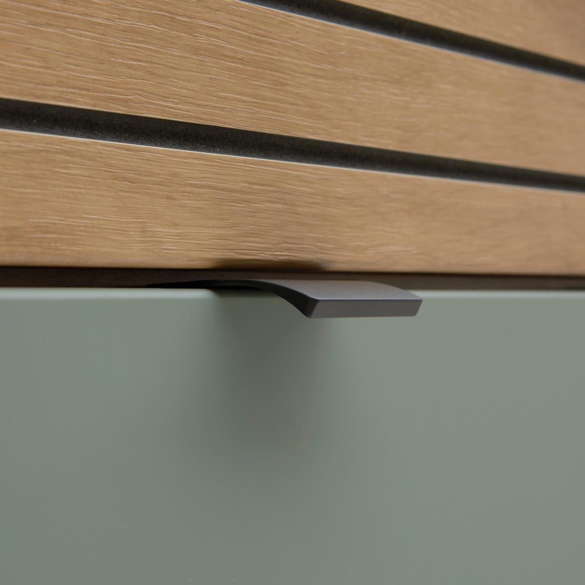 Kommode Bahia-M Grün/Eiche Artisan - Schwarz/Eiche Artisan, MODERN, Holzwerkstoff/Metall (81/101/41cm) - Mömax