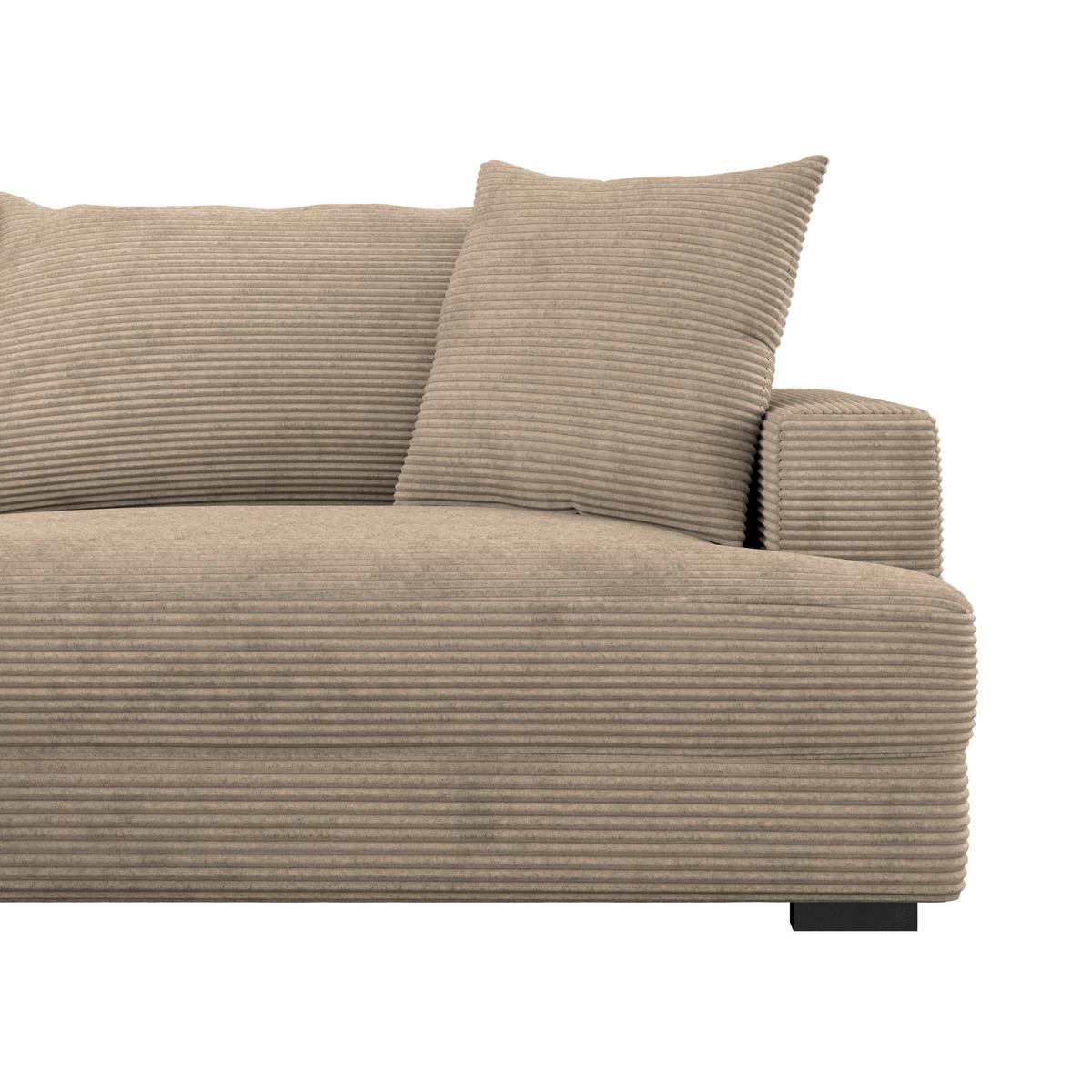 Ugaona Garnitura Pelle - crna/krem, Moderno, tekstil (180/265cm)