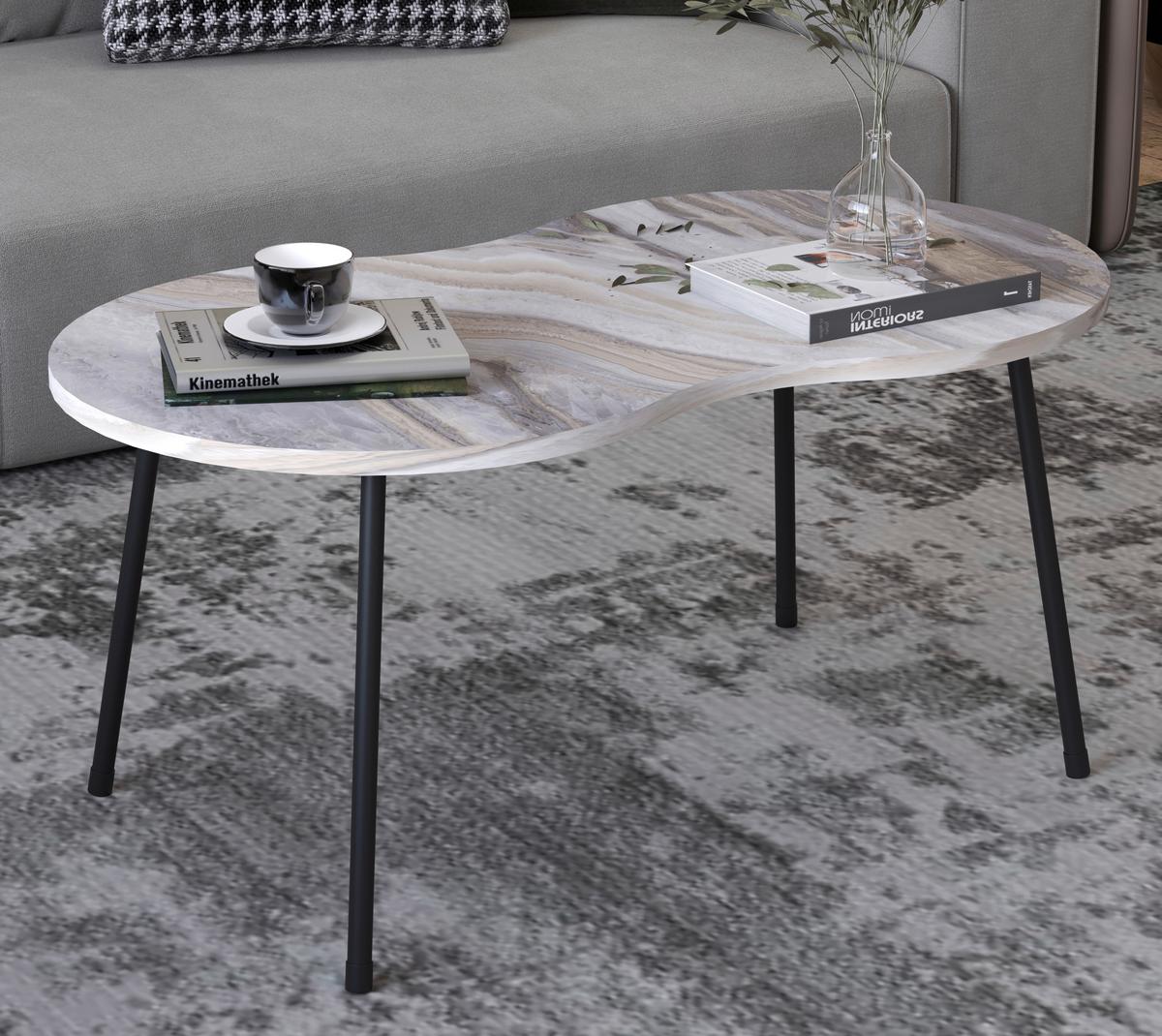 COUCHTISCH MIROLA - Weiss/Schwarz, Design, Holzwerkstoff (90/41/42cm) - MID.YOU
