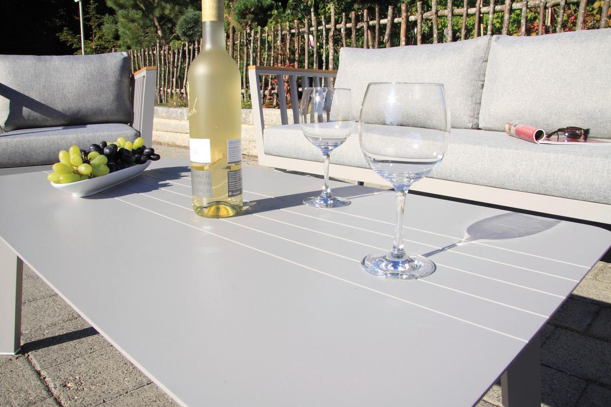 Lounge Garnitura Gondola, Siva, 4-Delno - barva tikovine/rjavosiva, Moderno, kovina/umetna masa (175/70/72cm) - Acamp