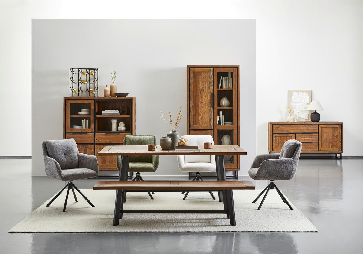 KRZESŁO Z PODŁOKIETNIKAMI JENNY - jasnoszary/czarny, Design, metal/tkanina (63/84/62,5cm) - Novel