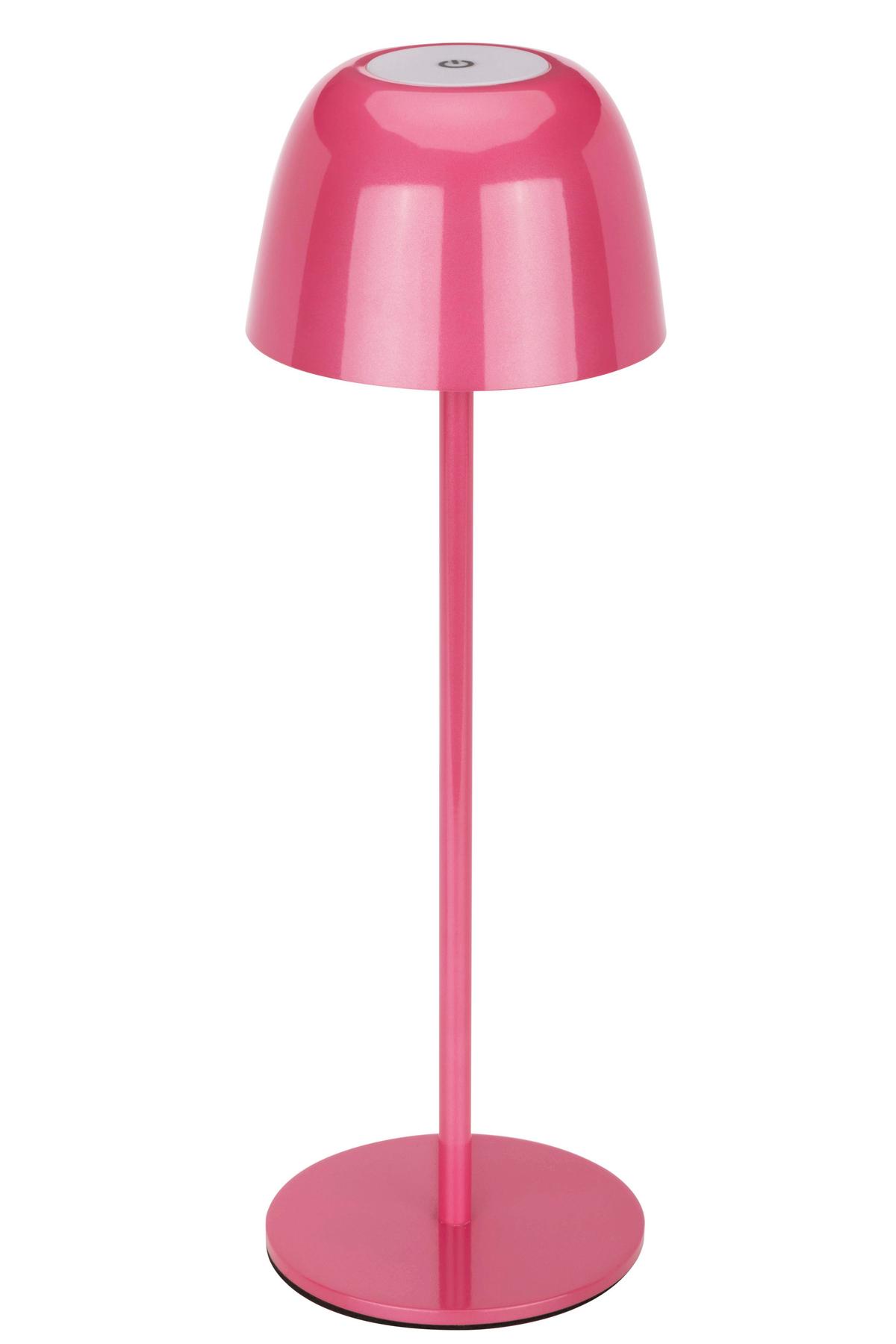 LAMPA STOŁOWA Z AKUMULATOREM SANTA ANA *SBN* - jaskrawy róż, Trend, metal (11/34,6cm) - Novel