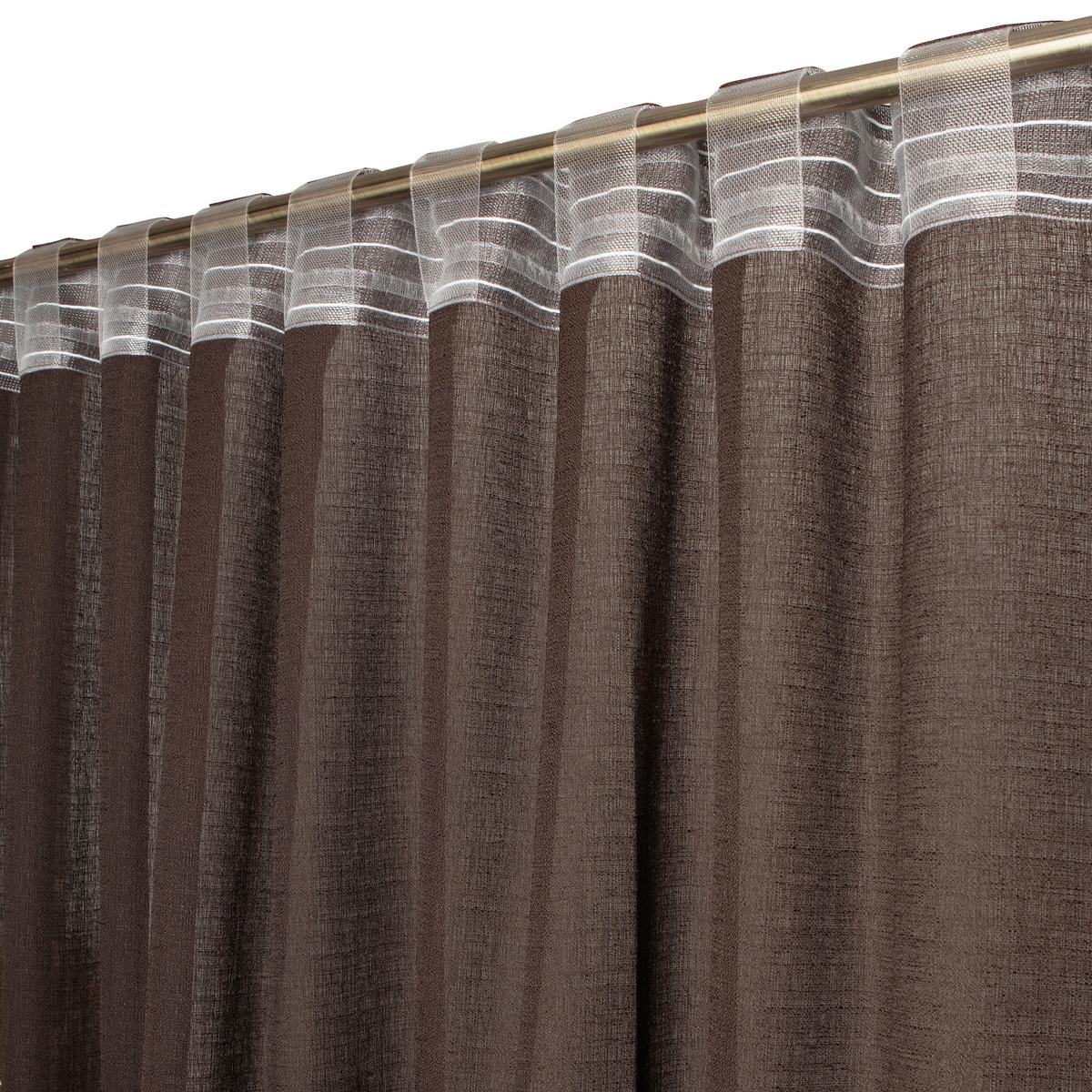 ZASŁONA GOTOWA 0156108 EVY CHOCOLAT - mokka, Basics, tkanina (200/280cm)
