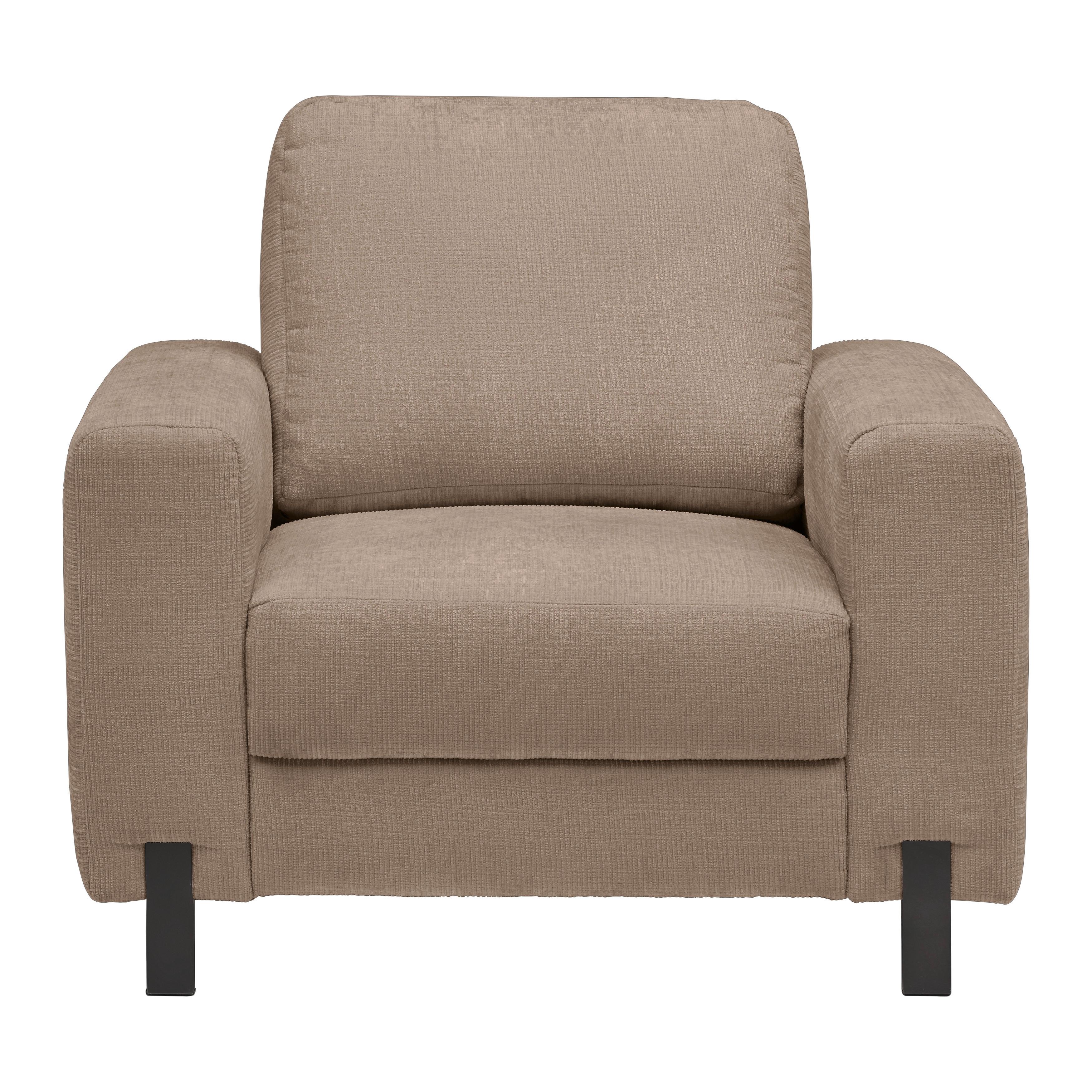 Sessel Piega Beige - Beige/Schwarz, MODERN, Textil/Metall (99/66-87/96cm) - Mömax