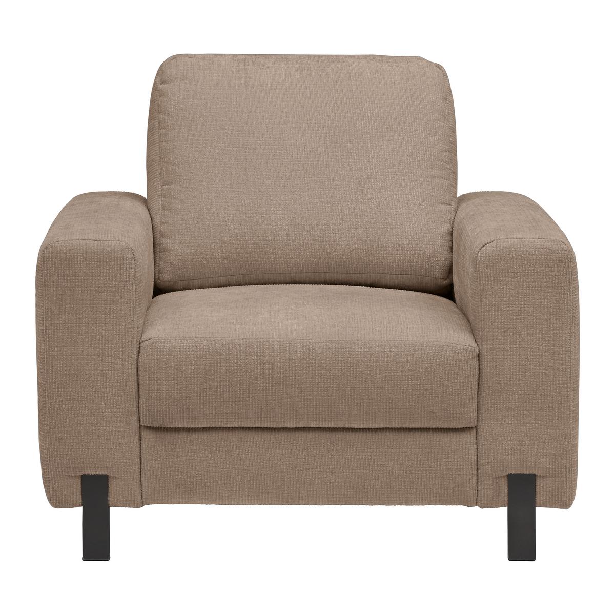 Sessel Piega Beige - Beige/Schwarz, MODERN, Textil/Metall (99/66-87/96cm) - Mömax