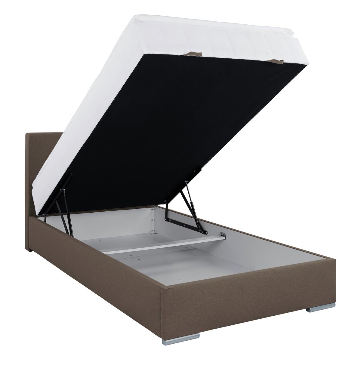 Tapecirani Krevet Cosi - boje blata/boje pijeska, Konvencionalno, drvo/metal (120/200cm)