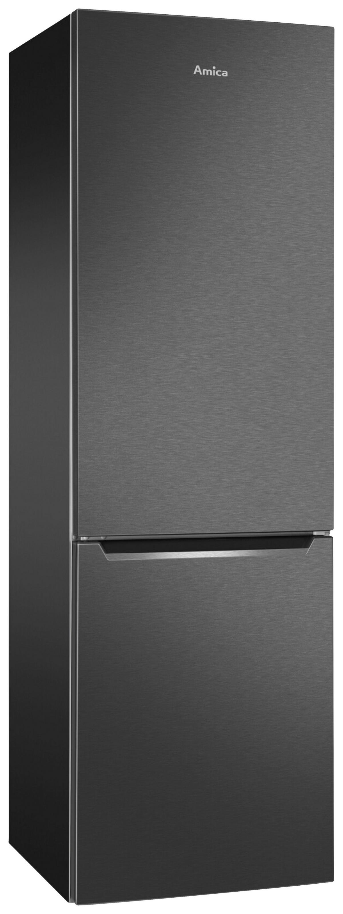 Kühl-Gefrier-Kombination KGCL387150S - Edelstahlfarben/Schwarz, KONVENTIONELL (54/176/55cm) - Amica