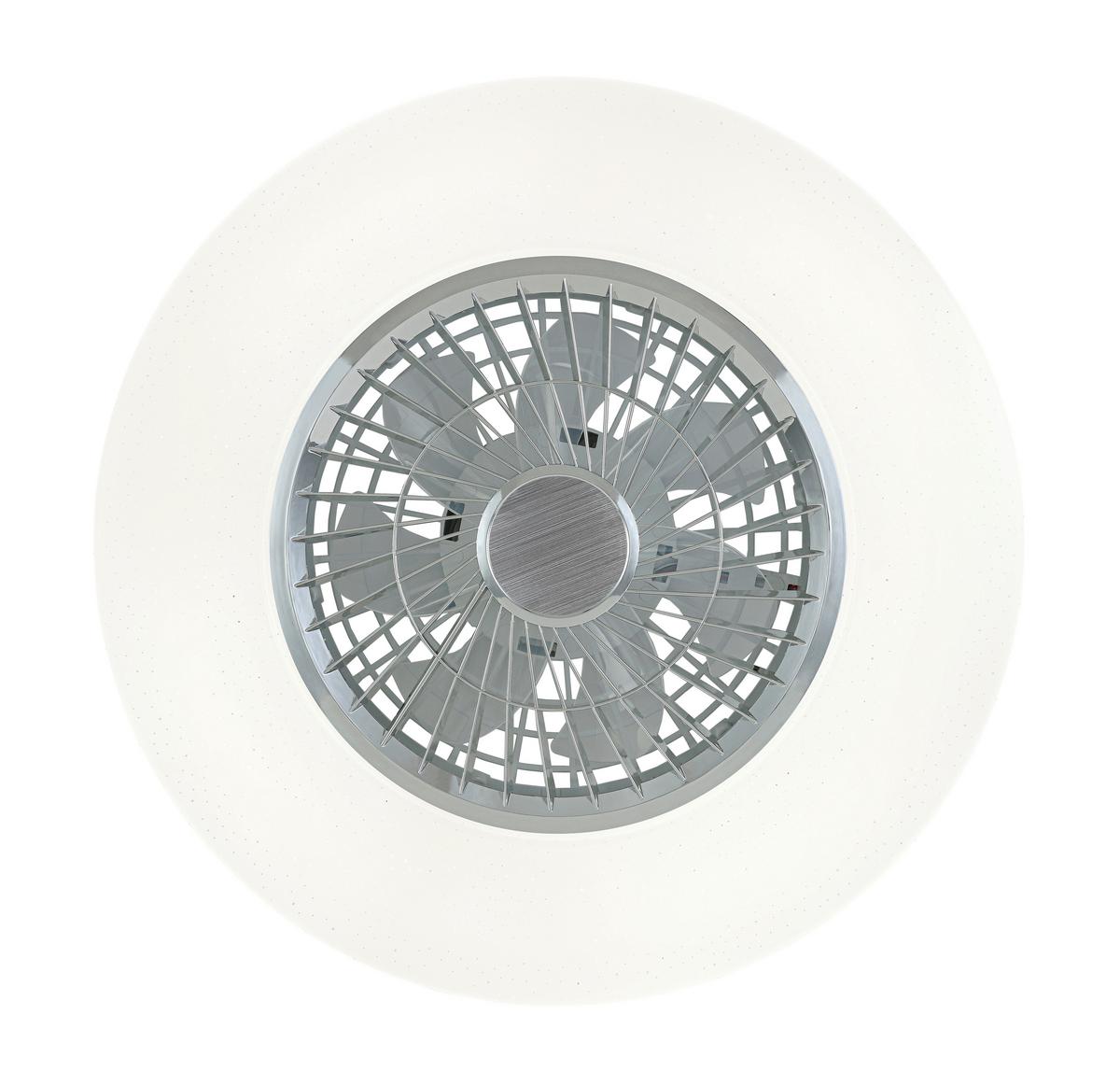 LED-Deckenleuchte Luftiku Weiß/Chromfarben max. 50 Watt - Chromfarben/Weiß, KONVENTIONELL, Kunststoff/Metall (58/14,5cm) - Premium Living