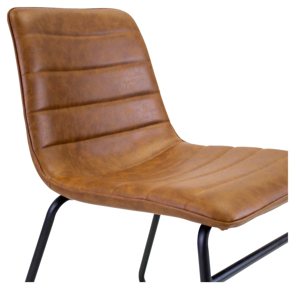 STUHL MILAN - Cognac/Schwarz, KONVENTIONELL, Kunststoff/Textil (48/77/56cm) - MID.YOU