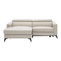 Sarokkanapé Bari - bézs, Konventionell, bőr/textil (102-163/75-95/214cm) - Mömax