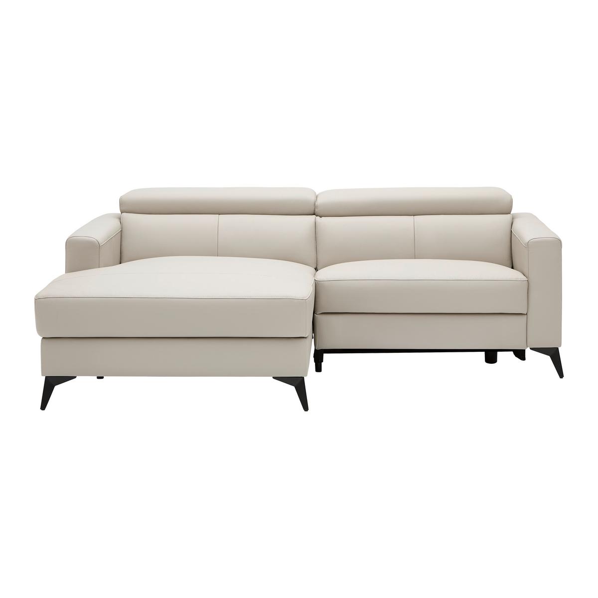 Sarokkanapé Bari - bézs, Konventionell, bőr/textil (102-163/75-95/214cm) - Mömax